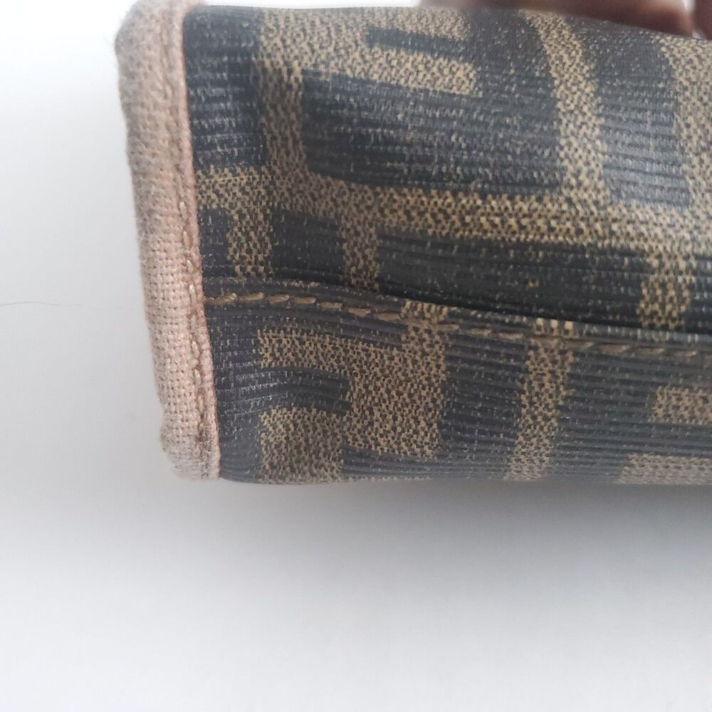 Vintage Fendi Zucca Clutch FF Monogram Brown Pouch Bag Logo Classic 1980's - Picture 13 of 16